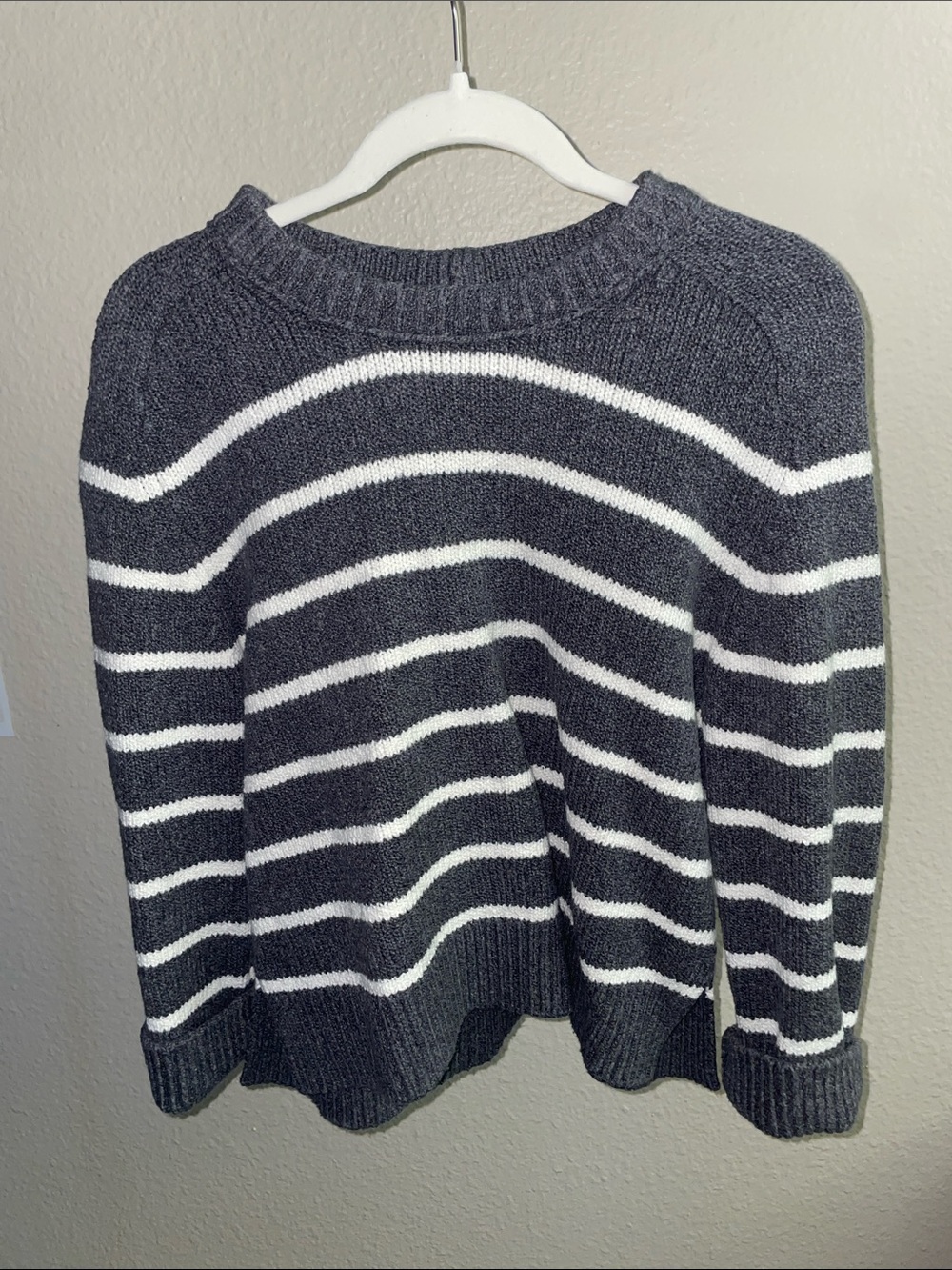 Striped Grey and White Sweater